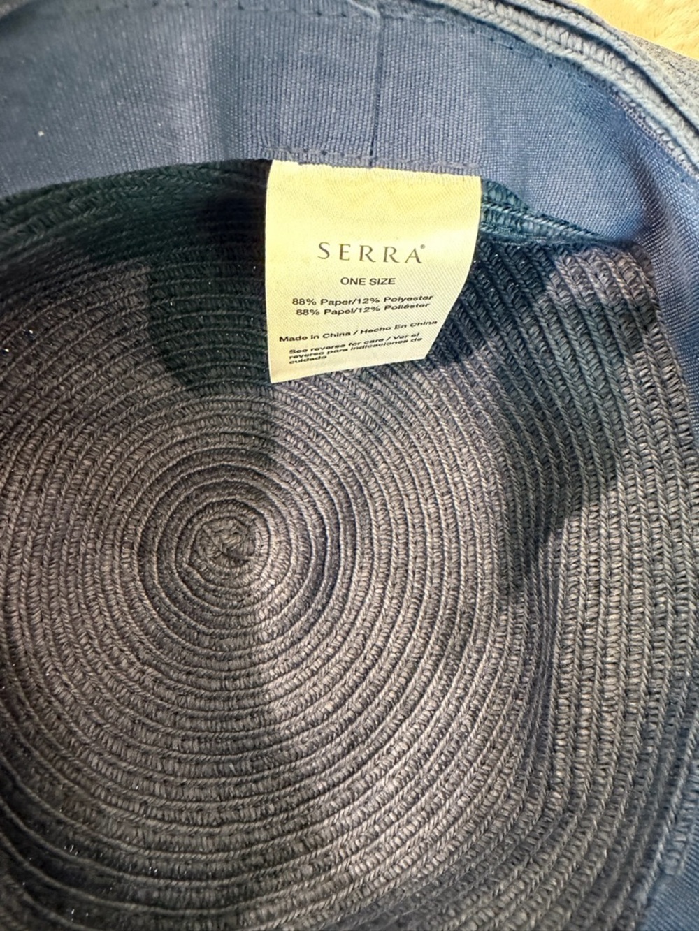 Serra Navy Wide-Brim Sun Hat with Black and White Band - Picture 4 of 4